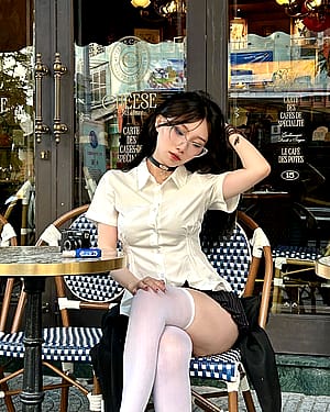 Thigh highs and glasses'