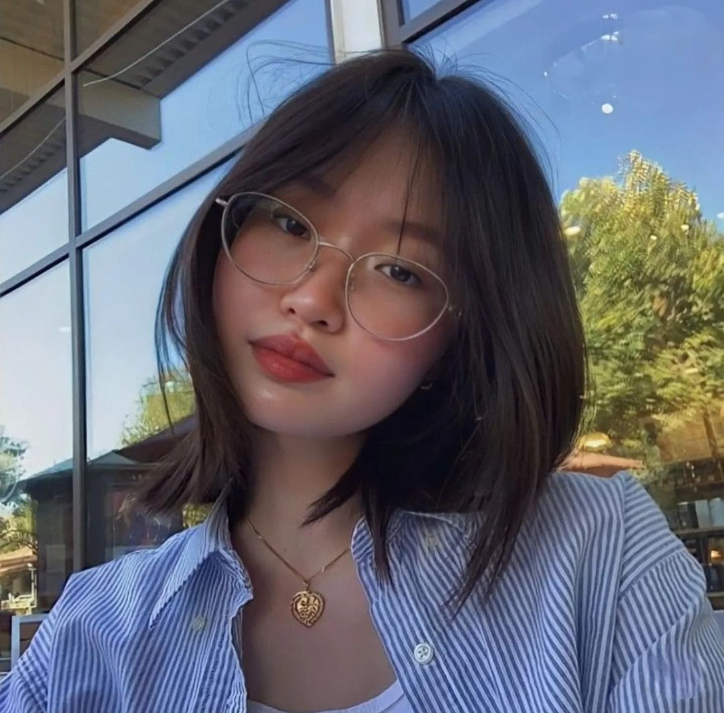 Asian + short hair + glasses? Damn 🥺 picture 6 of 6