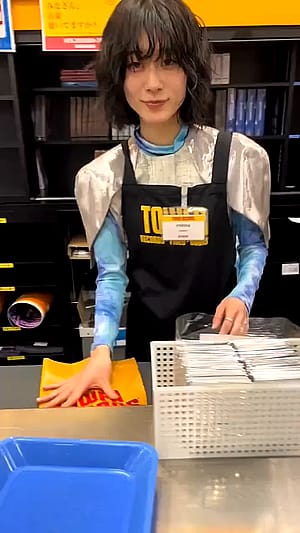 cute cashier'