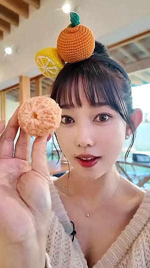 Enjoying a mandarin'