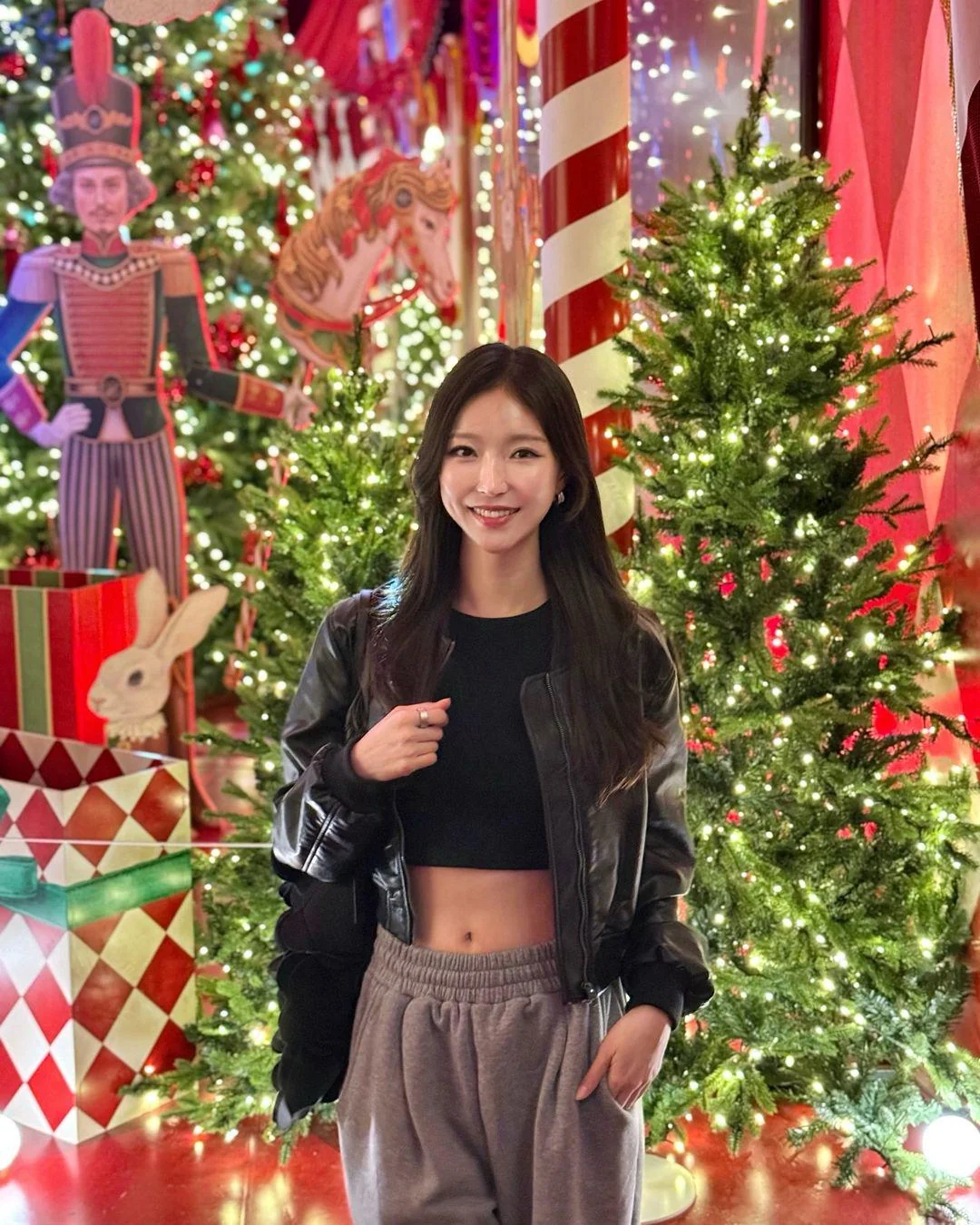 Leather jacket and crop top picture 1 of 1